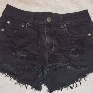 AE black jean shorts